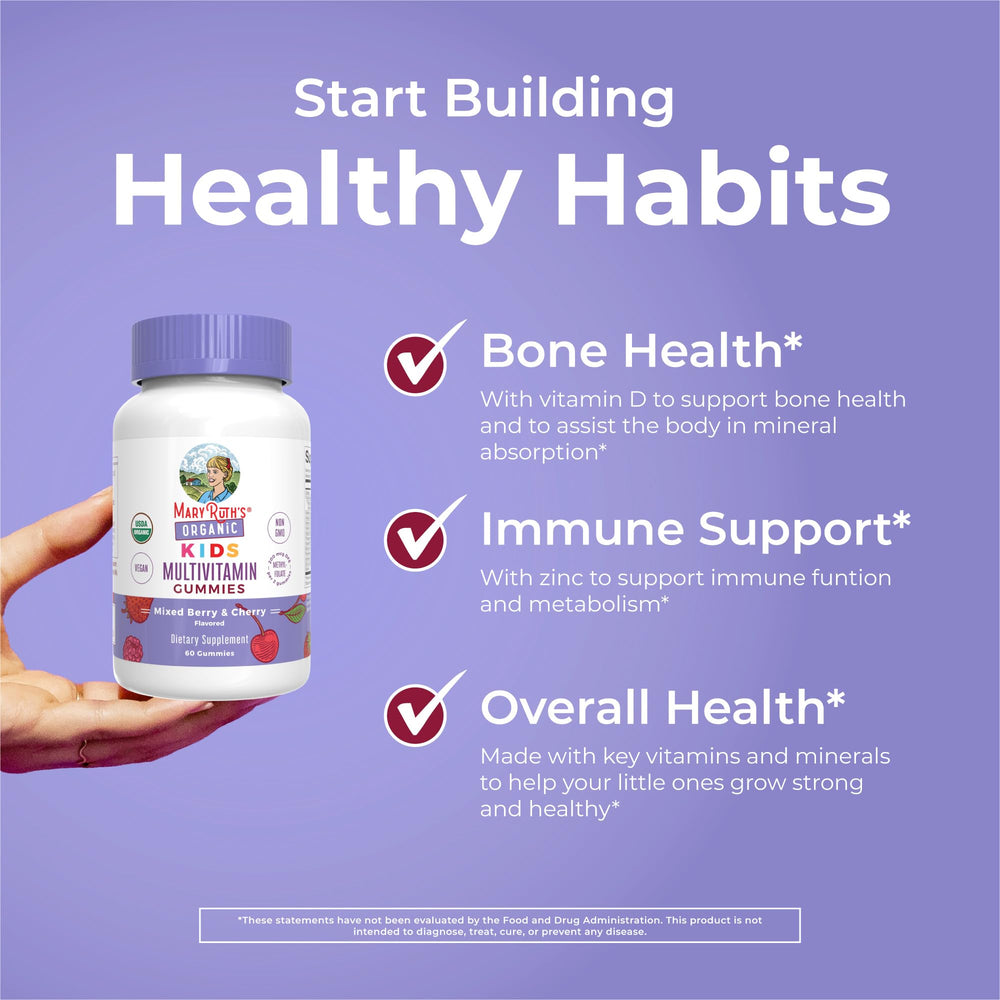 MaryRuth Organics vegan, dairy-free vitamins label