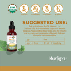 MaryRuth Organics Lemon Balm Liquid Drops dispensed for quick calm moments