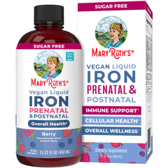 MaryRuth Organics Liquid Iron bottle ready for easy daily prenatal and postnatal support