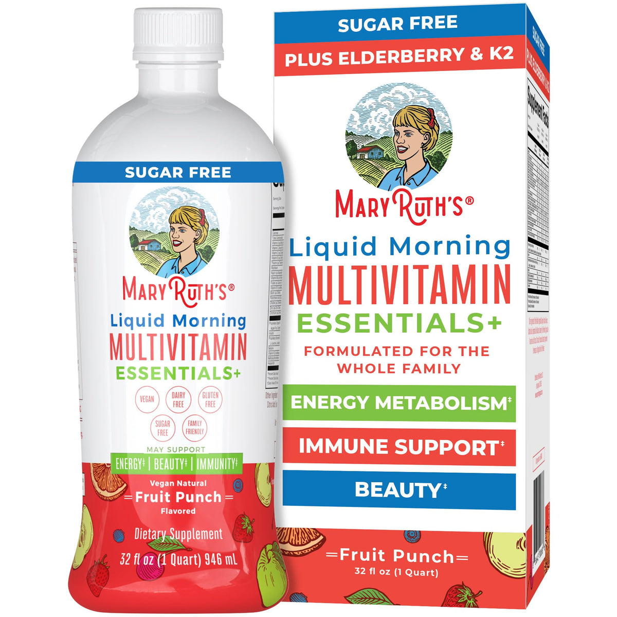 MaryRuth Organics liquid multivitamin bottle front view for daily wellness.