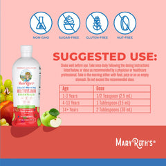 Strawberry flavor label close-up on MaryRuth bottle.