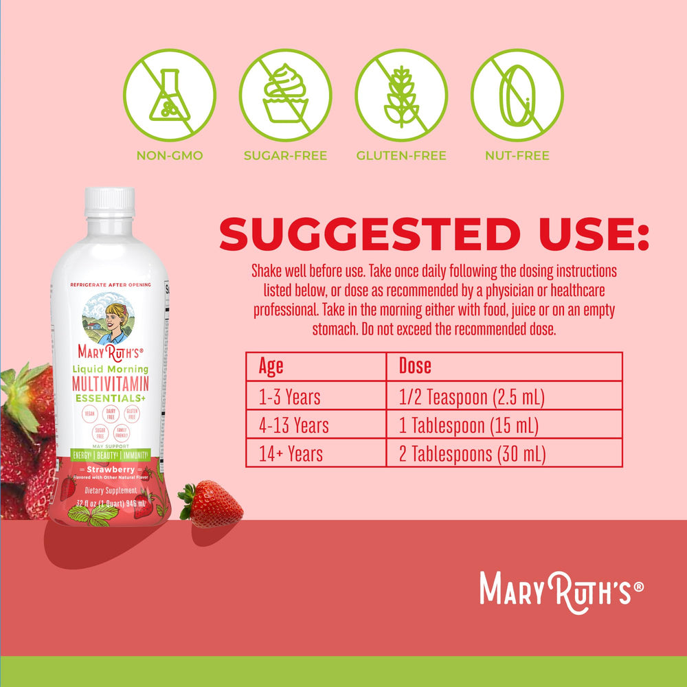 Fruit Punch MaryRuth Organics liquid multivitamin in a glass for daily use