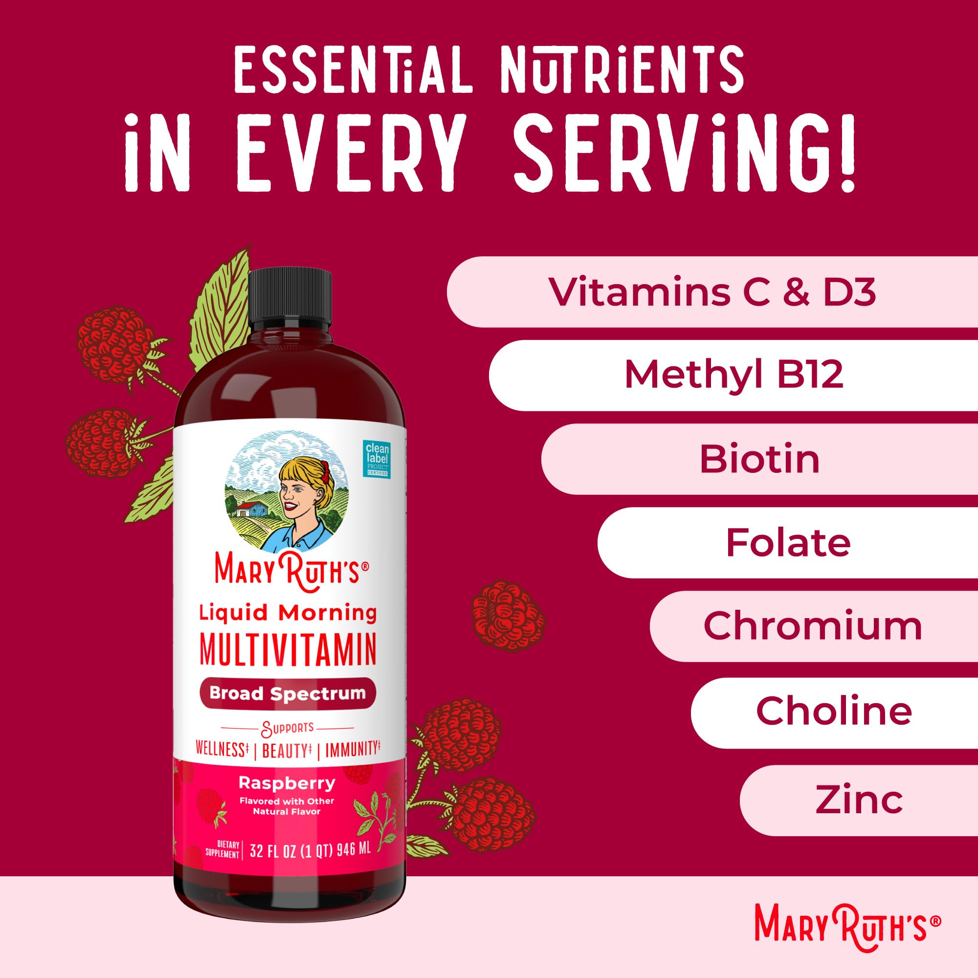 MaryRuth Organics in a glass of water shows easy integration into beverages.