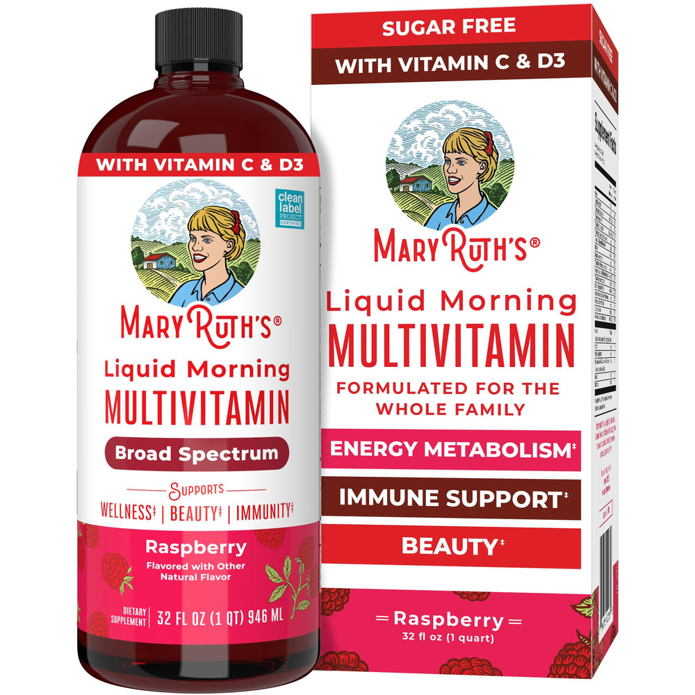 MaryRuth Organics raspberry bottle—easy daily dosing for the whole family.
