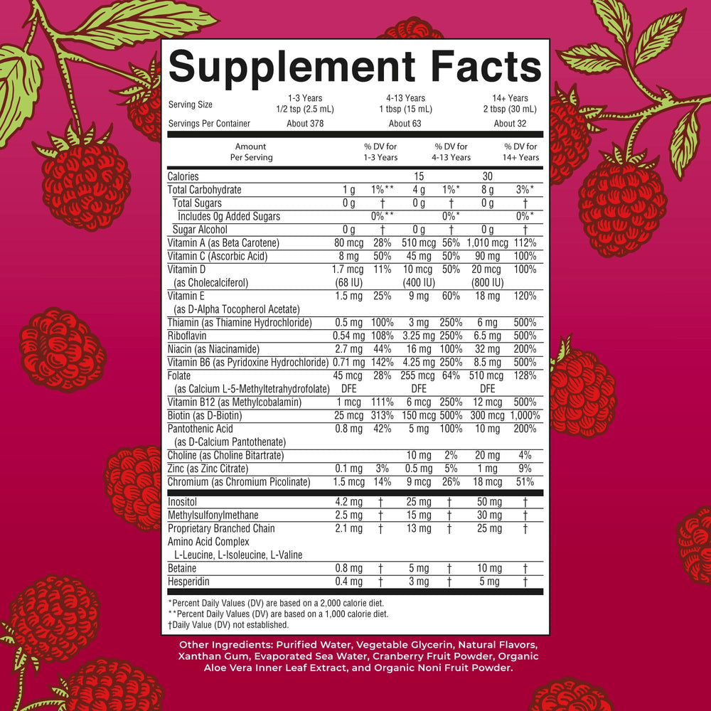 MaryRuth Organics liquid multivitamin pour in a glass, delicious flavor and simple intake.