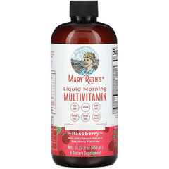 MaryRuth Organics liquid multivitamin bottle pour supports daily nutrient intake for the whole family.