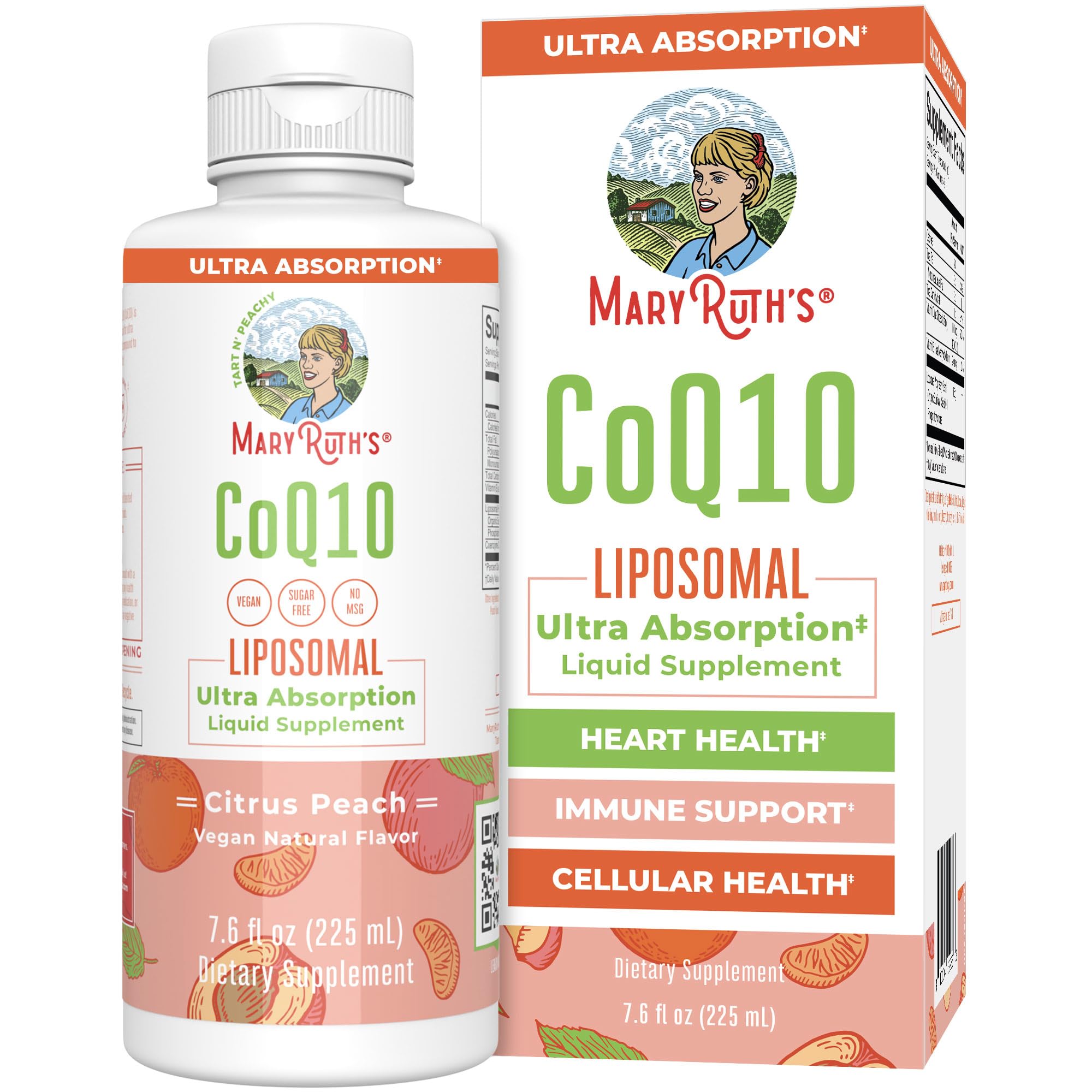 MaryRuth Organics CoQ10 liquid bottle with liposomal delivery for absorption
