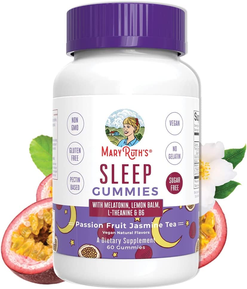 MaryRuth Organics melatonin gummy provides 5 mg melatonin per two-gummy serving.