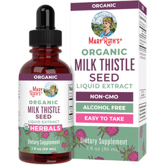 MaryRuth Organics Milk Thistle Drops bottle with label for easy, alcohol-free daily use