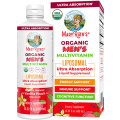 MaryRuth Organics multivitamin for men bottle front highlighting immune support and daily wellness.