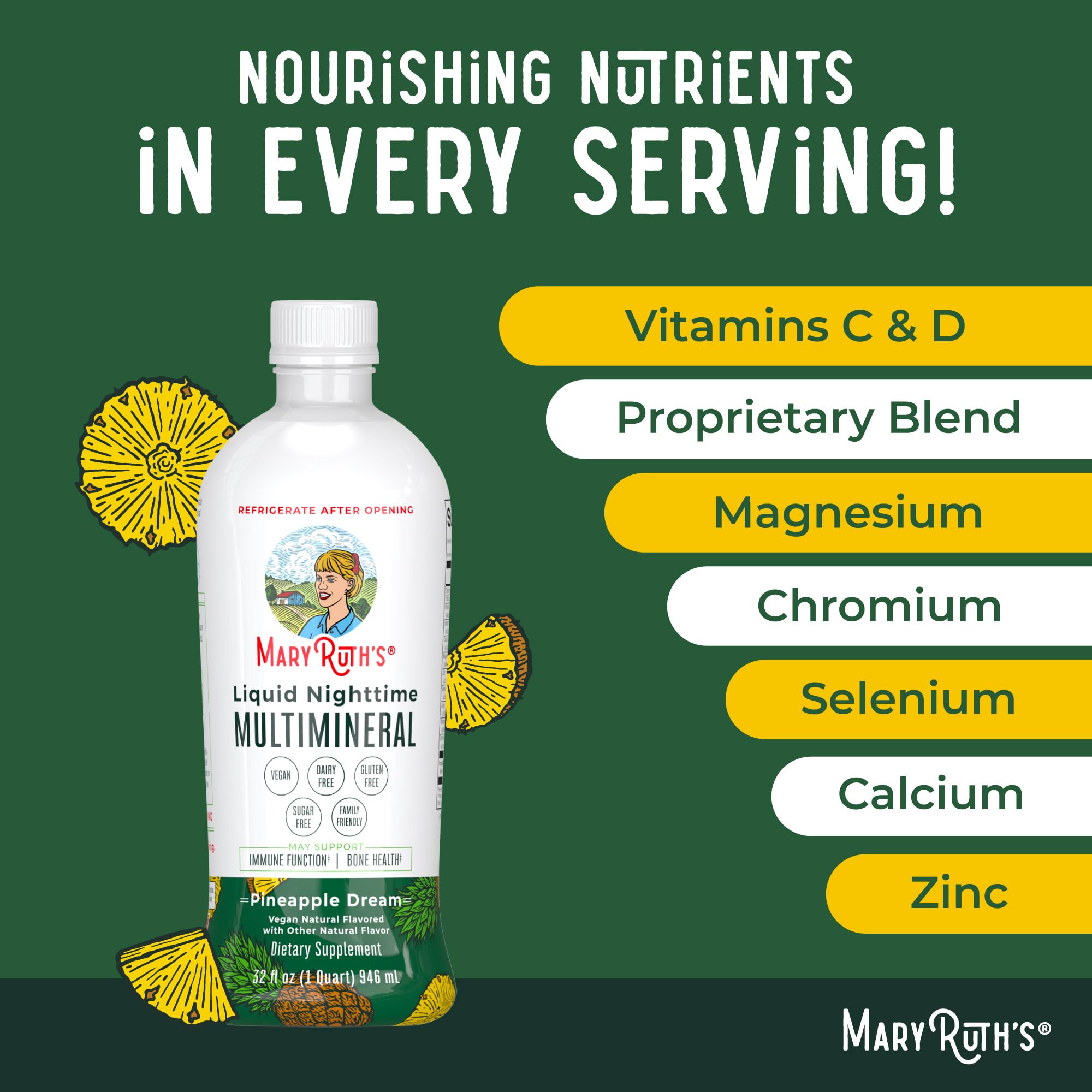 MaryRuth Organics Nighttime Multimineral suitable for adults and kids for bedtime routine