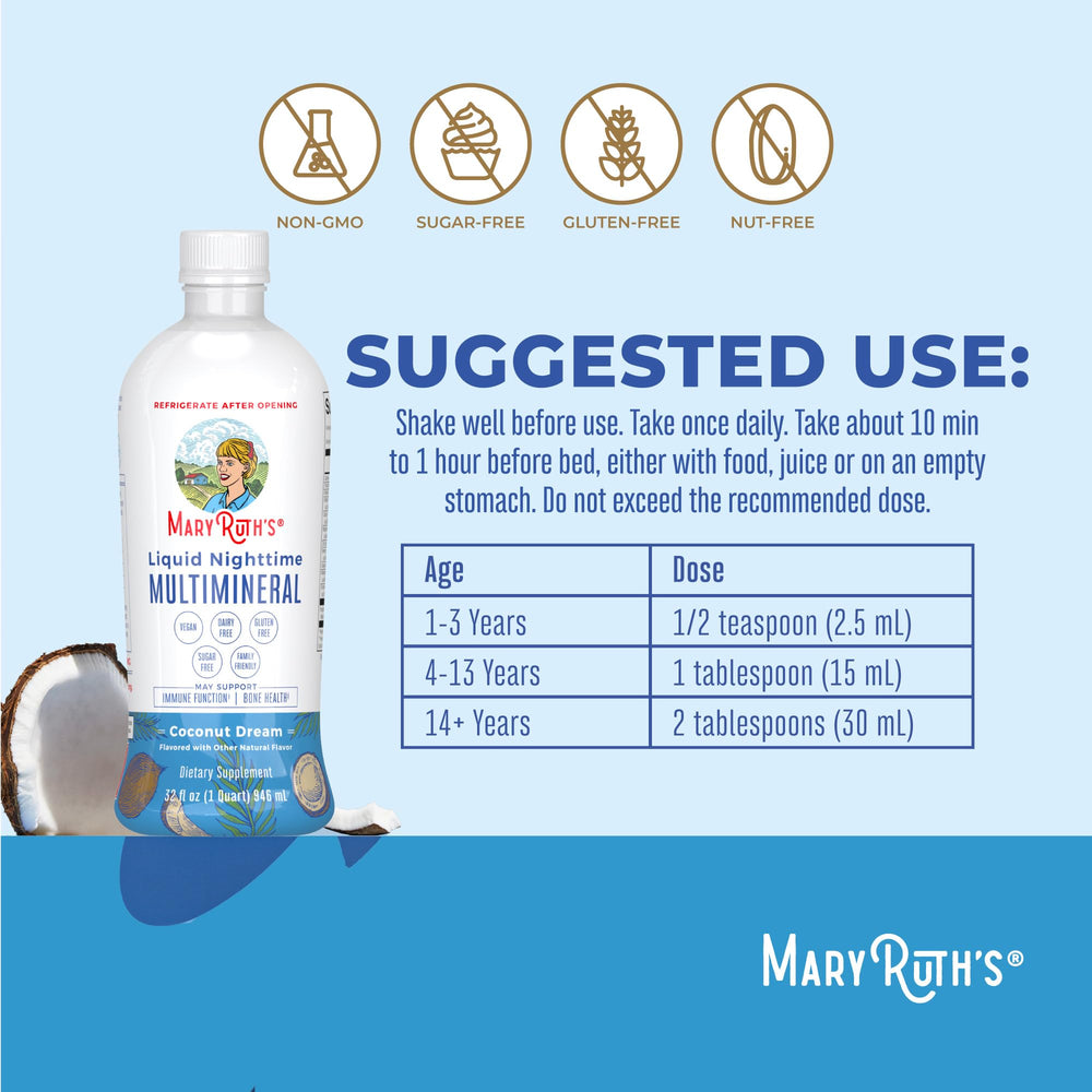 MaryRuth Organics Pineapple flavor nighttime multimineral for a sugar-free evening