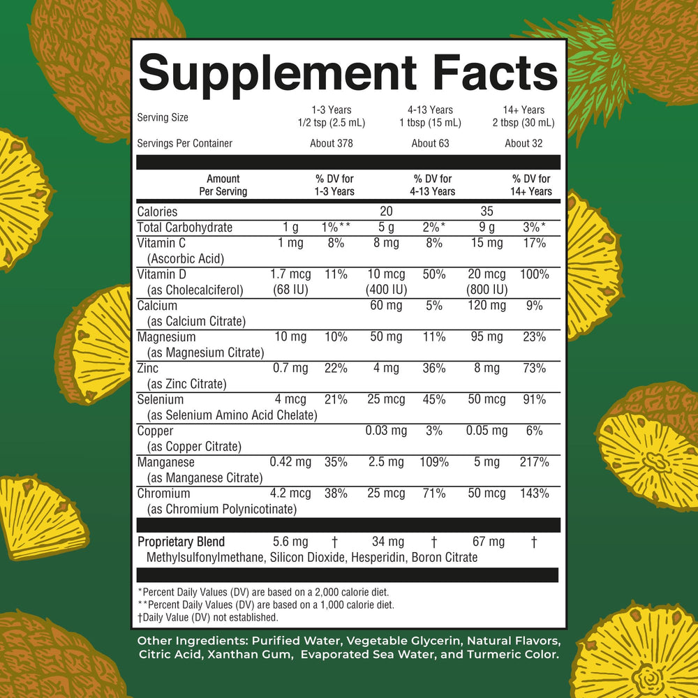 MaryRuth Organics Nighttime Multimineral pineapple flavor ready to mix before bed