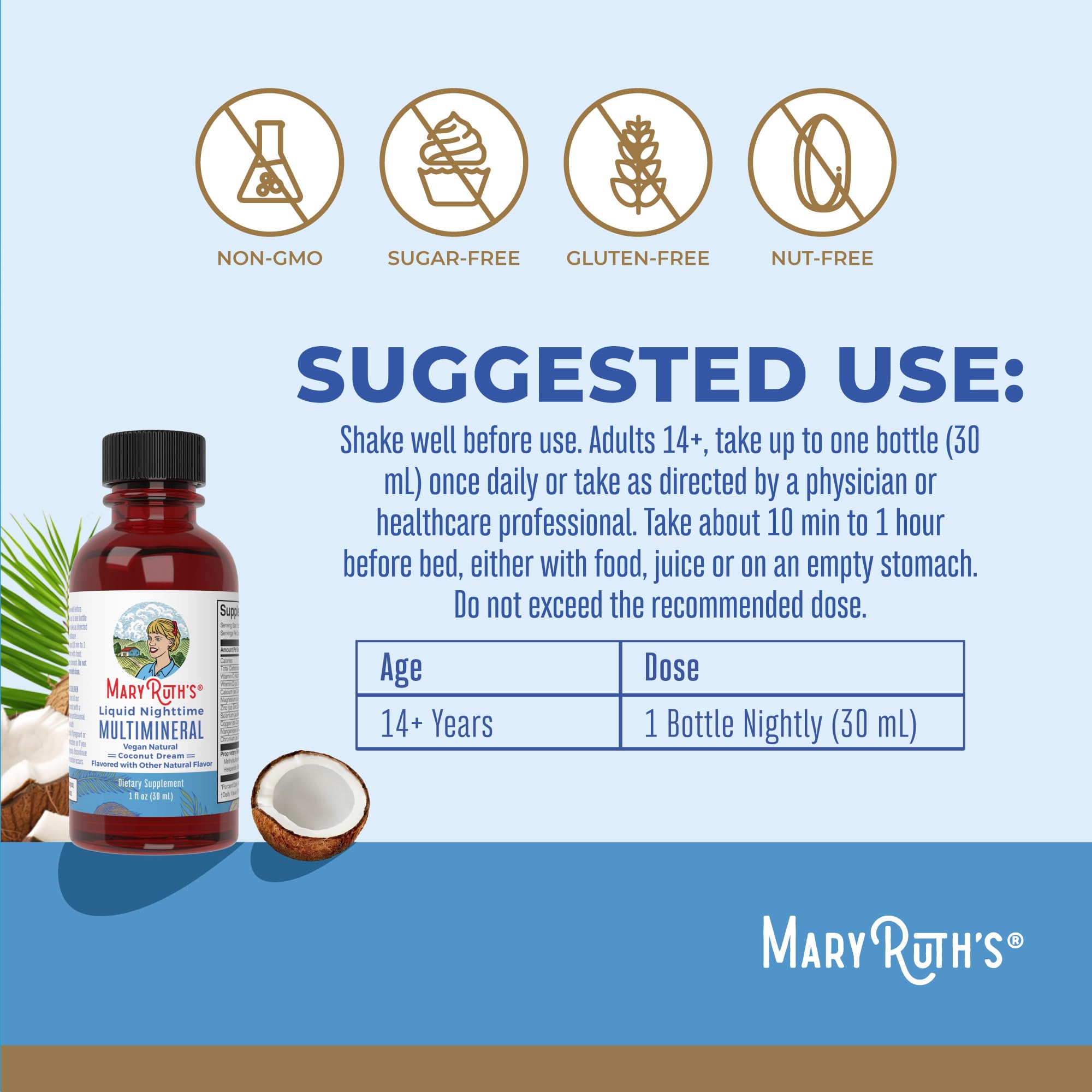 MaryRuth Organics liquid multimineral being poured to show easy dosage