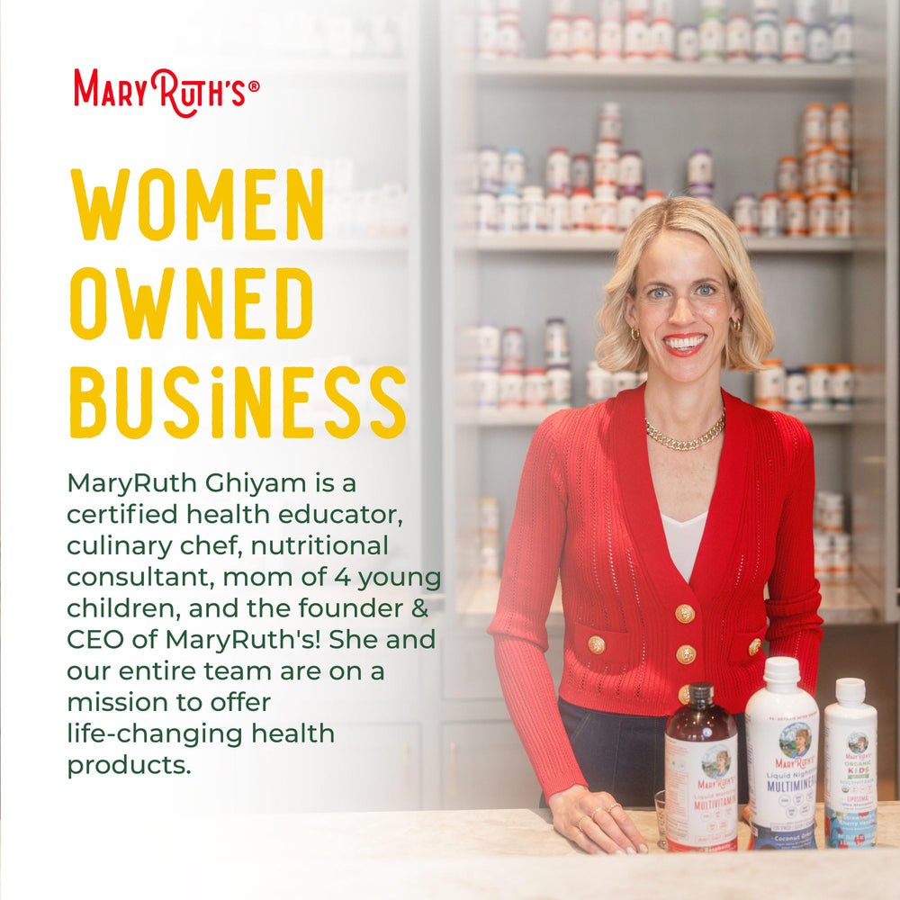 MaryRuth Organics Nighttime Multimineral vegan liquid formula supports plant-based lifestyles