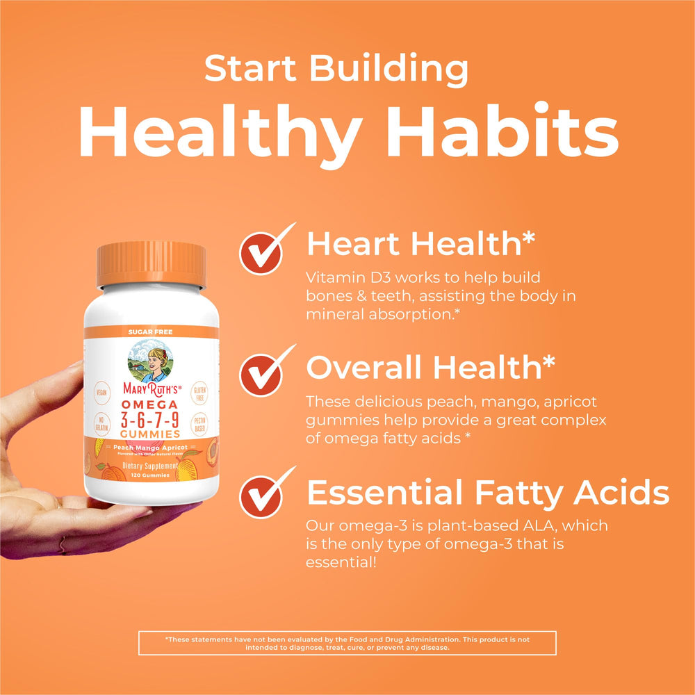 MaryRuth Organics omega gummies ingredients include flaxseed oil and seaberry.