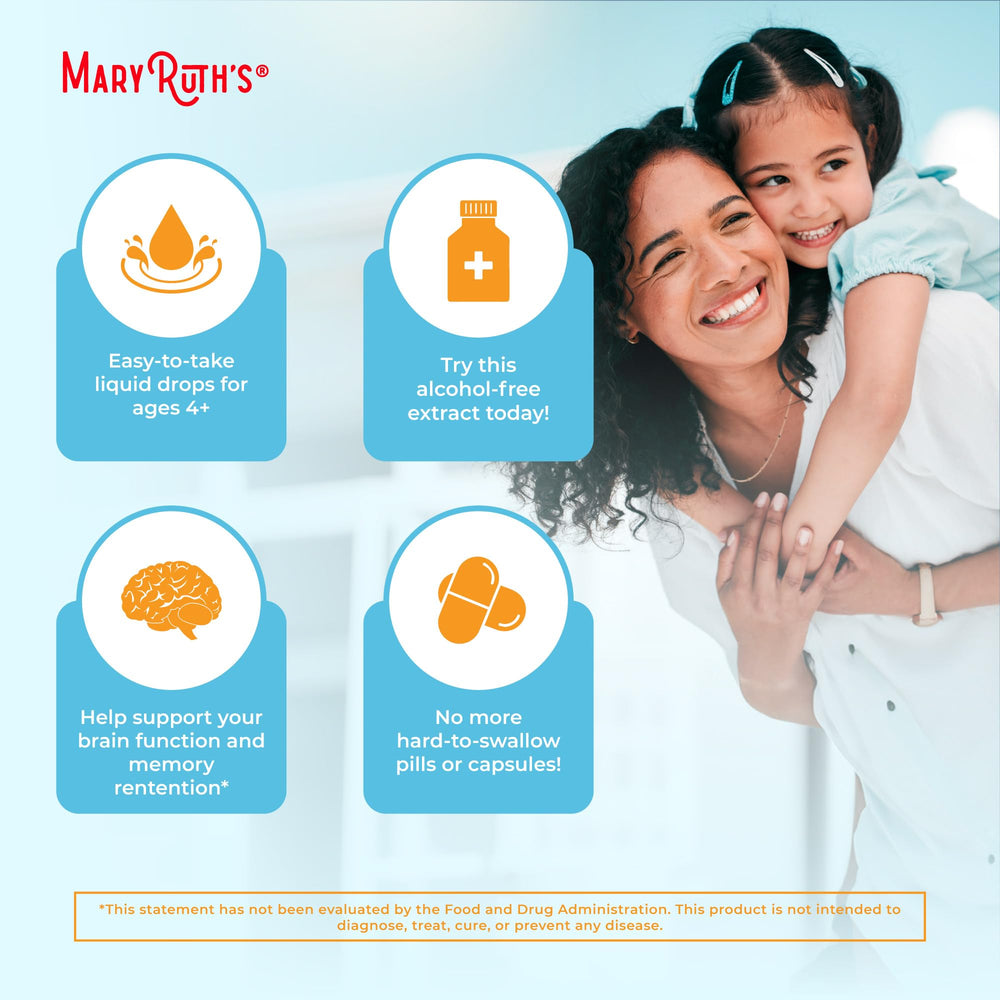 Orange flavored omega-3 drops for kid-friendly taste.