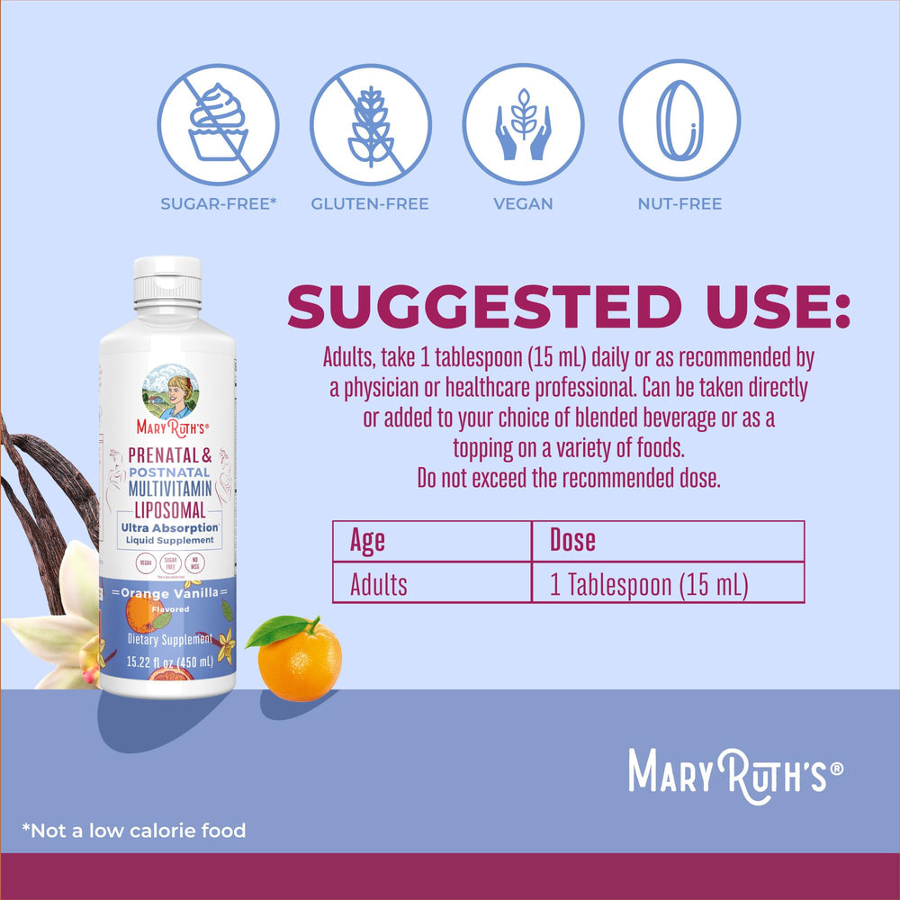 MaryRuth Organics orange-vanilla flavor bottle invites tasty nutrient intake.