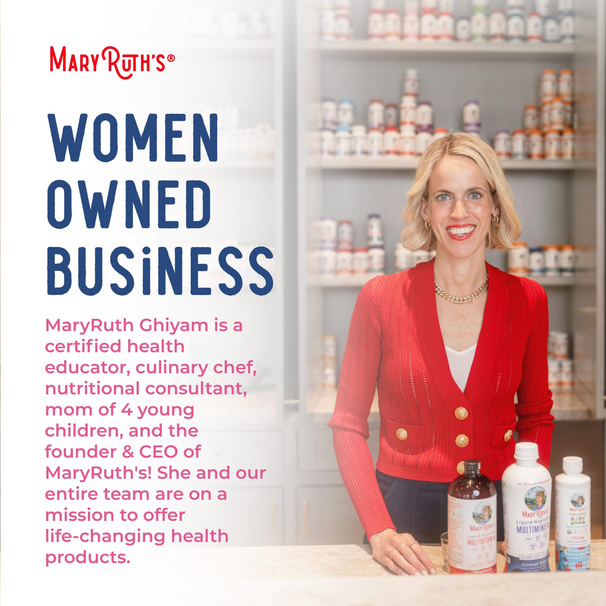 MaryRuth Organics packaging and branding image reinforces trust for new moms