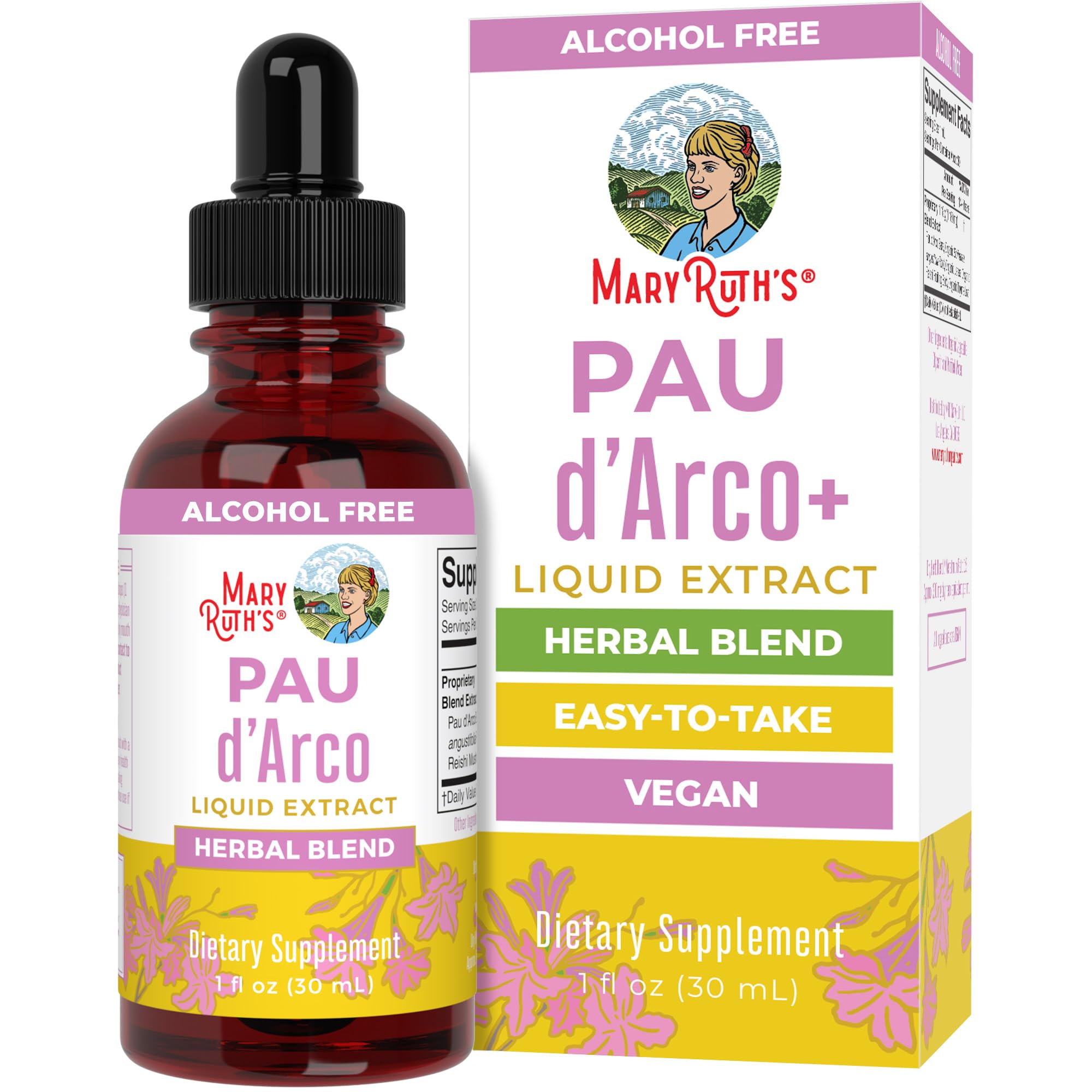 MaryRuth Organics PAU D'Arco blend bottle—convenient daily tincture for wellness.