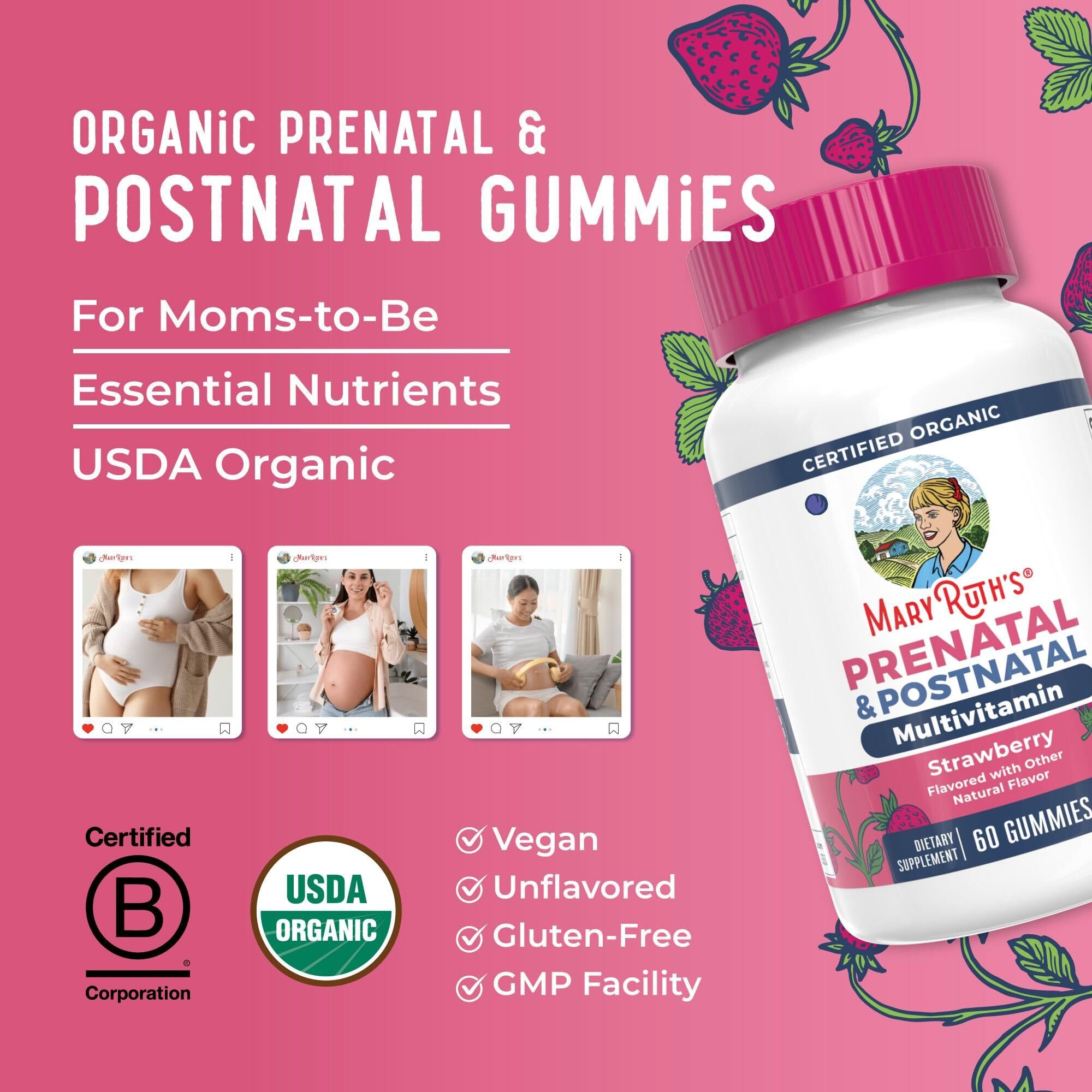 MaryRuth Organics Prenatal Gummies inside glass bowl