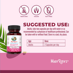 MaryRuth Organics probiotic beauty capsules inside view shows capsules for daily use.