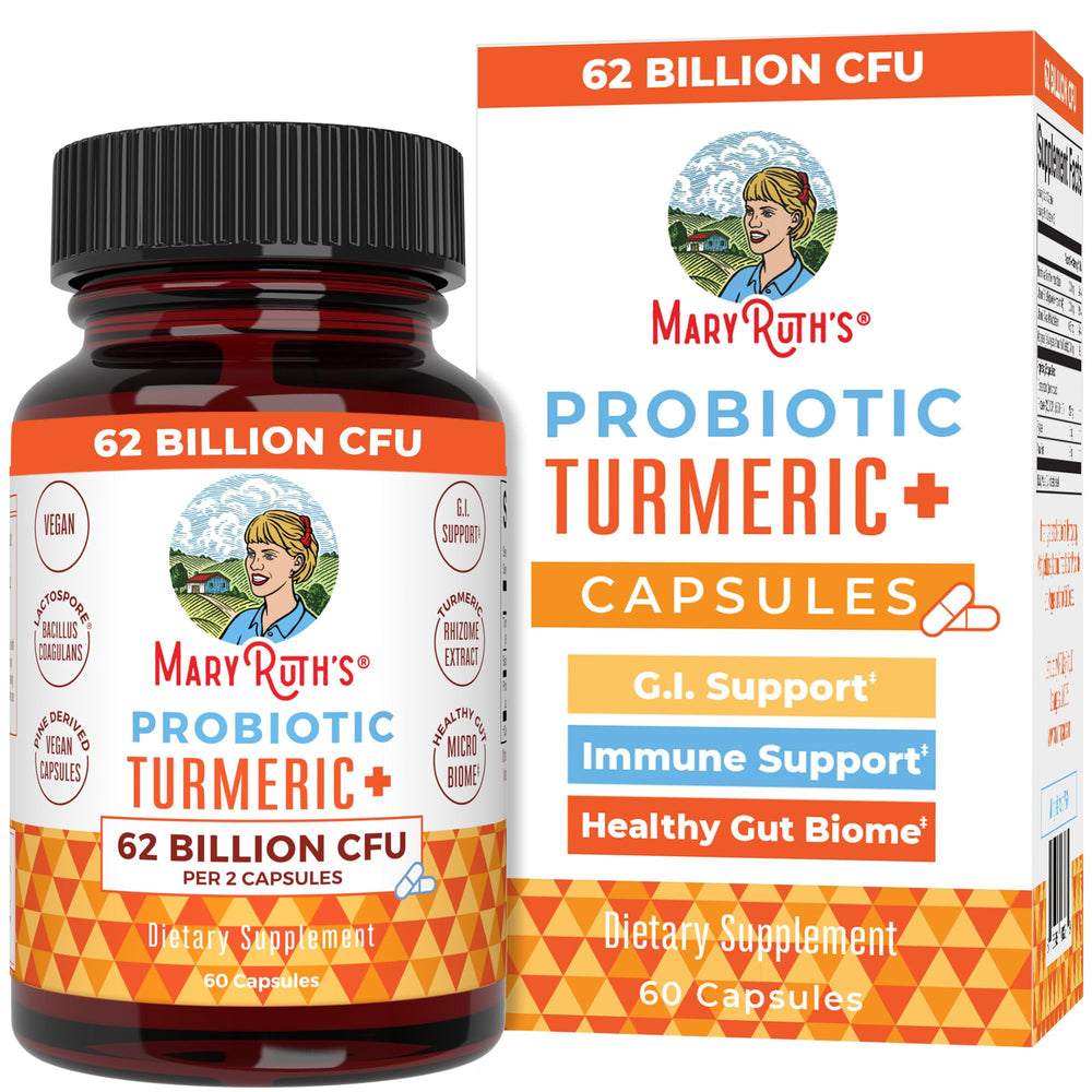 MaryRuth Organics Probiotic Turmeric bottle front for daily digestive support