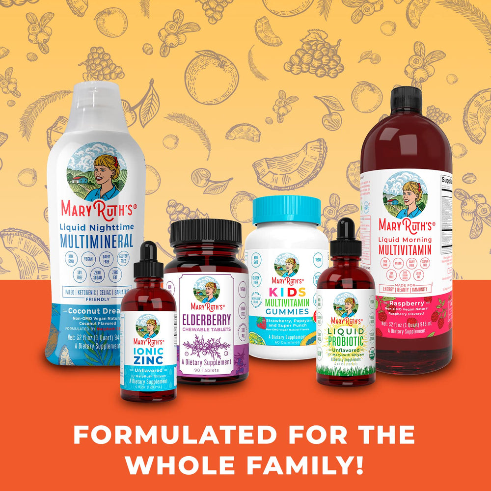 MaryRuth Organics Probiotic Turmeric packaging info highlighting allergen-free formula