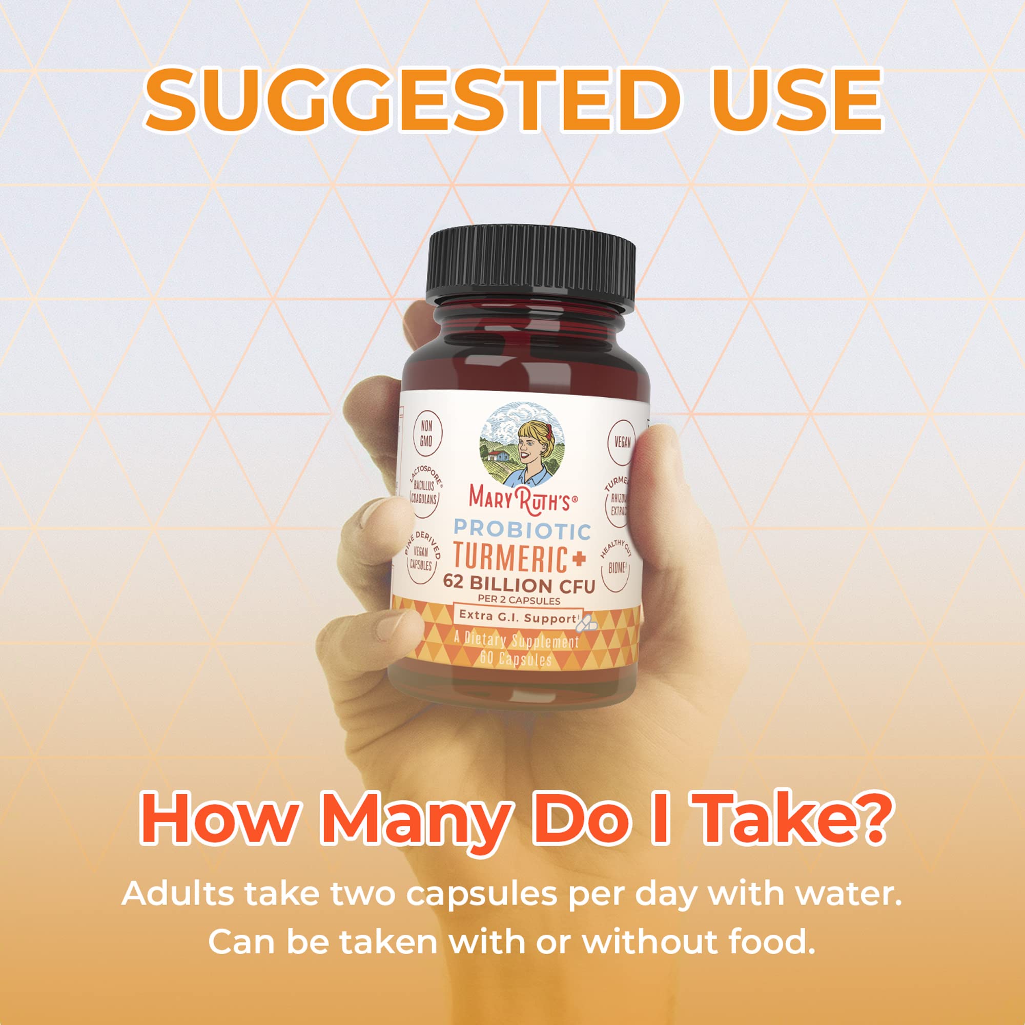 MaryRuth Organics Probiotic Turmeric pour showcasing dosage ease
