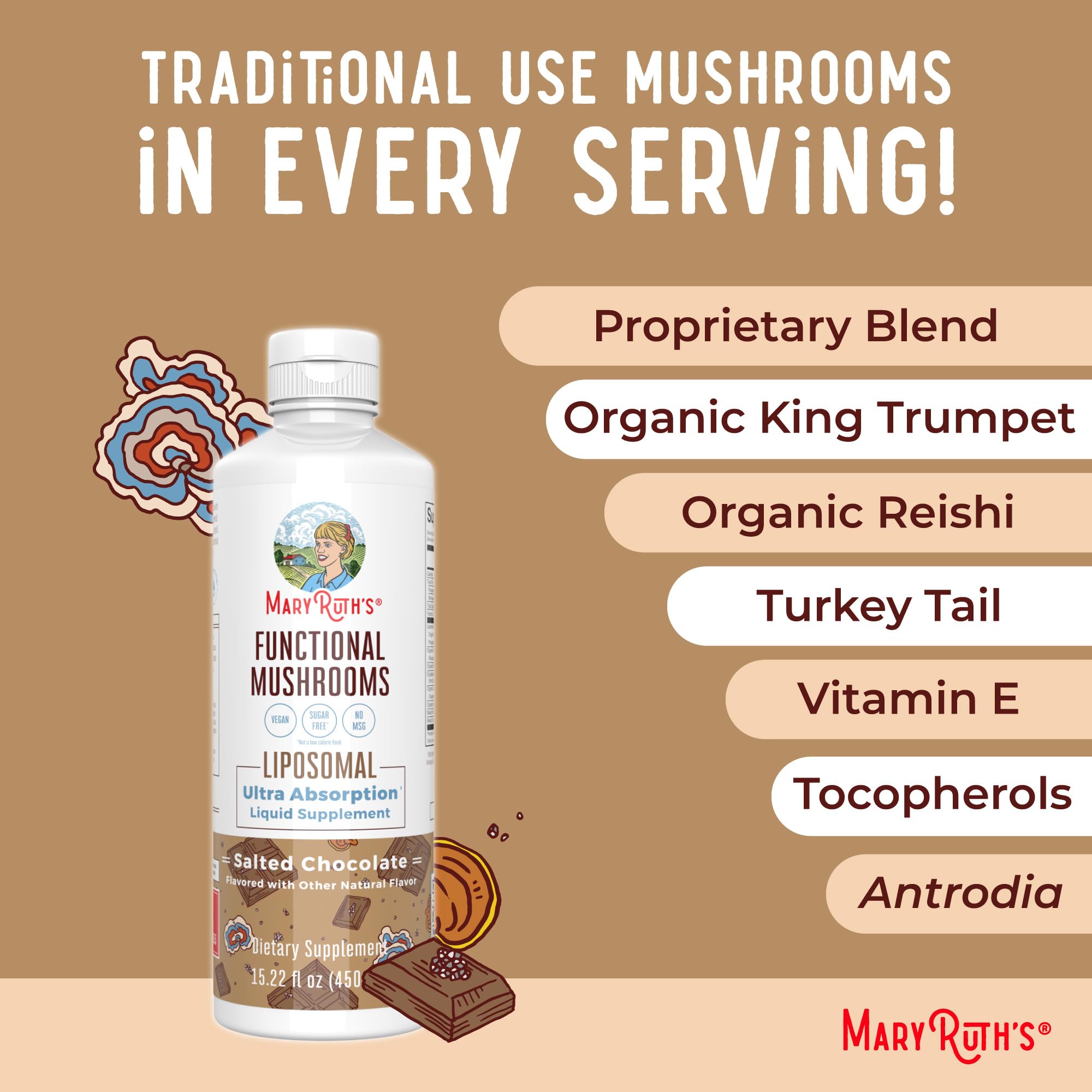 MaryRuth Organics liquid ready to blend into beverage.