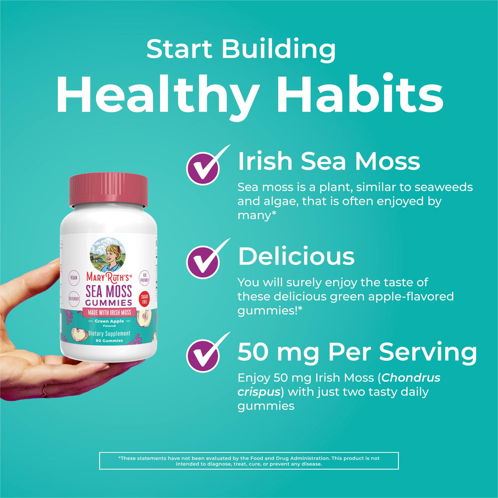 Kids ages 4+ packaging of MaryRuth Organics Sea Moss Gummies.