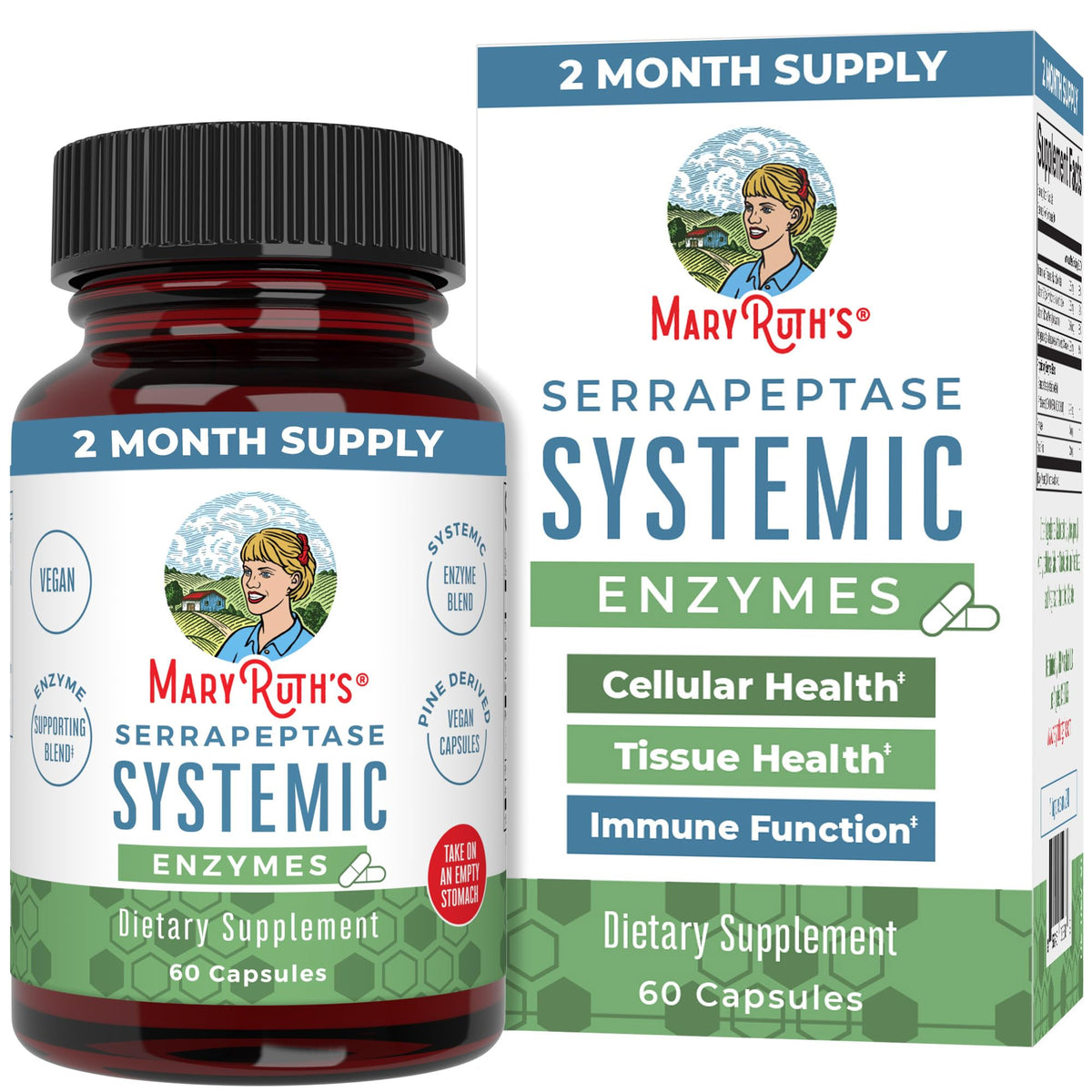 MaryRuth Organics Serrapeptase bottle suggesting systemic support