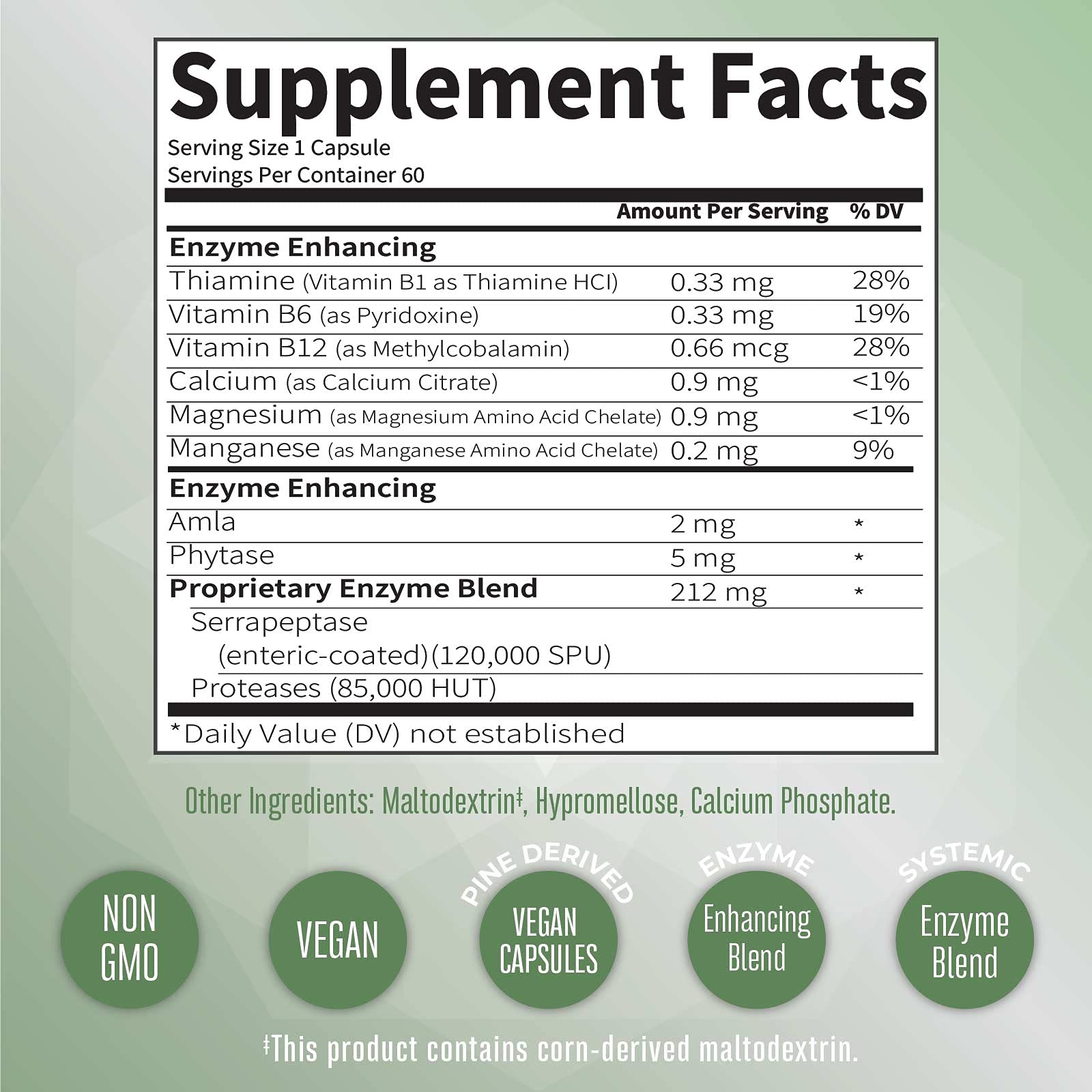 MaryRuth Organics Serrapeptase bottle with water suggesting easy daily intake