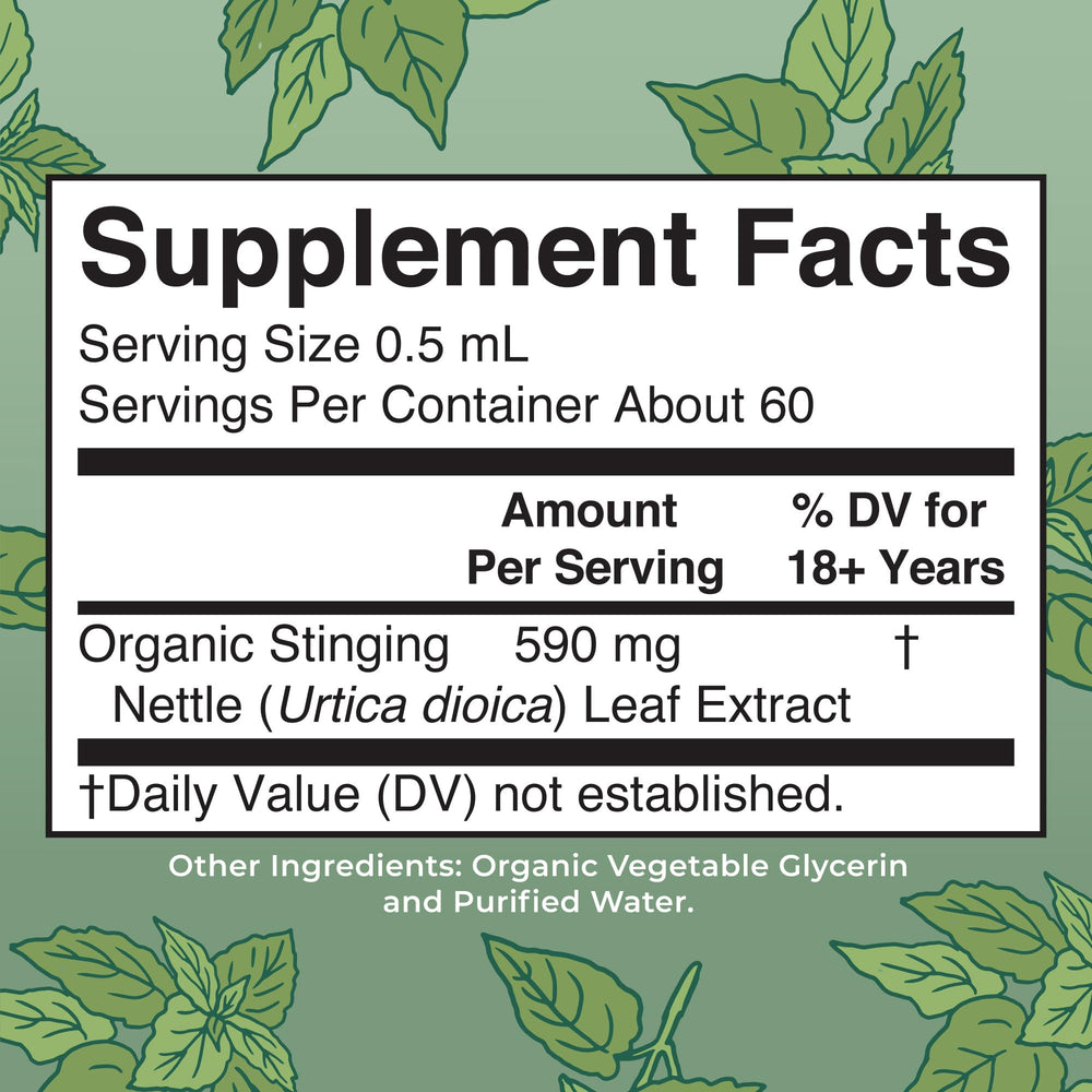 MaryRuth Organics nettle drops being poured for direct use or water