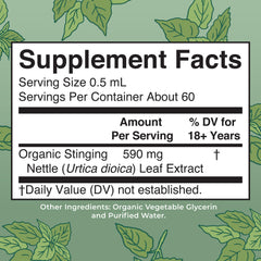 MaryRuth Organics nettle drops being poured for direct use or water