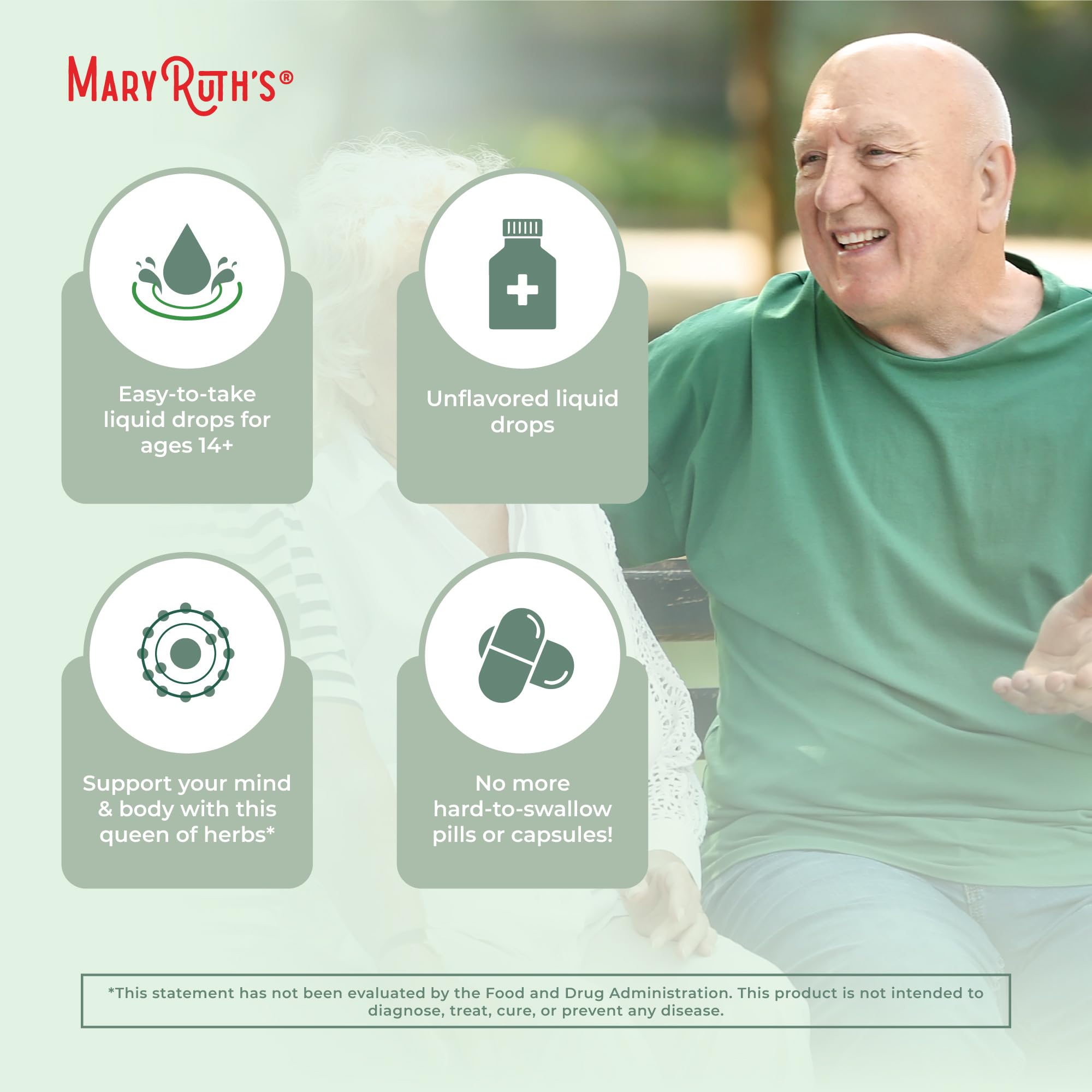 MaryRuth Organics Tulsi dropper illustrating stress support