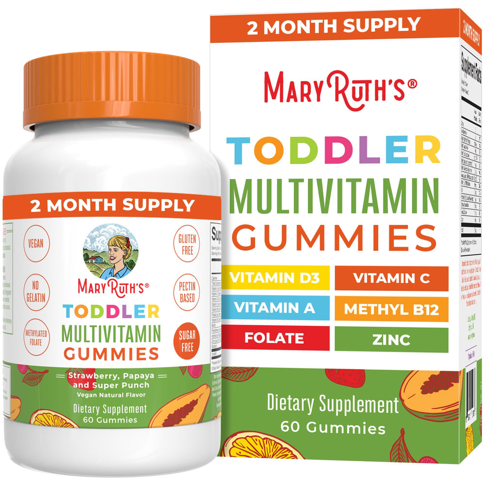 MaryRuth Organics sugar-free toddler gummies bottle front for daily nutrition