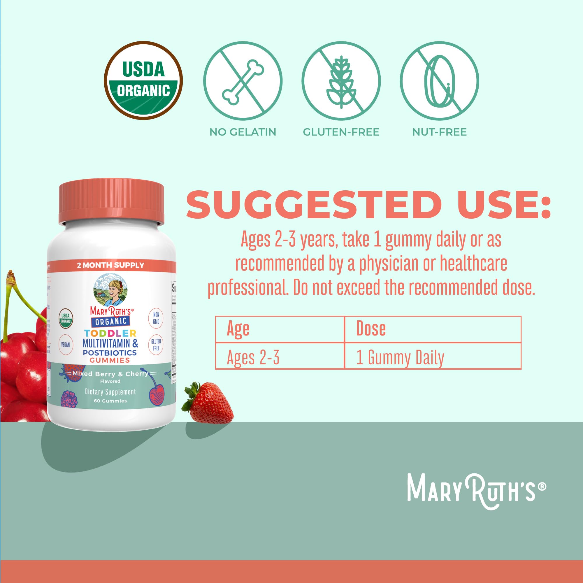 Mixed berry flavor gummies close up for kids daily vitamins.