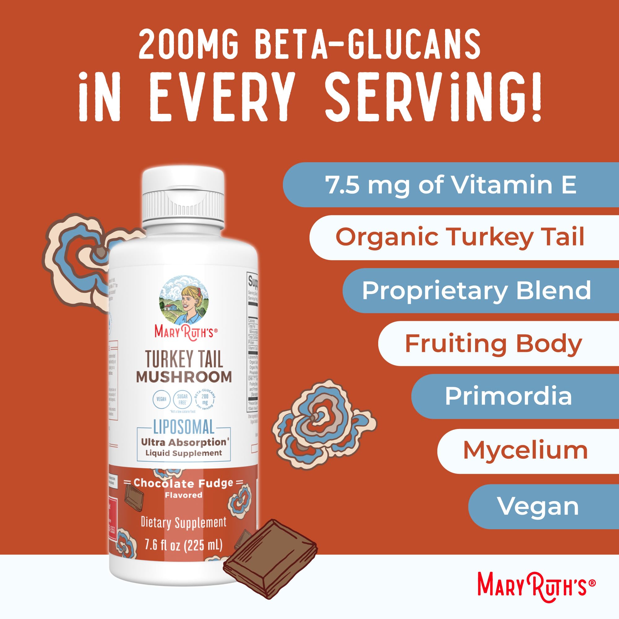 MaryRuth Organics Turkey Tail added to smoothie