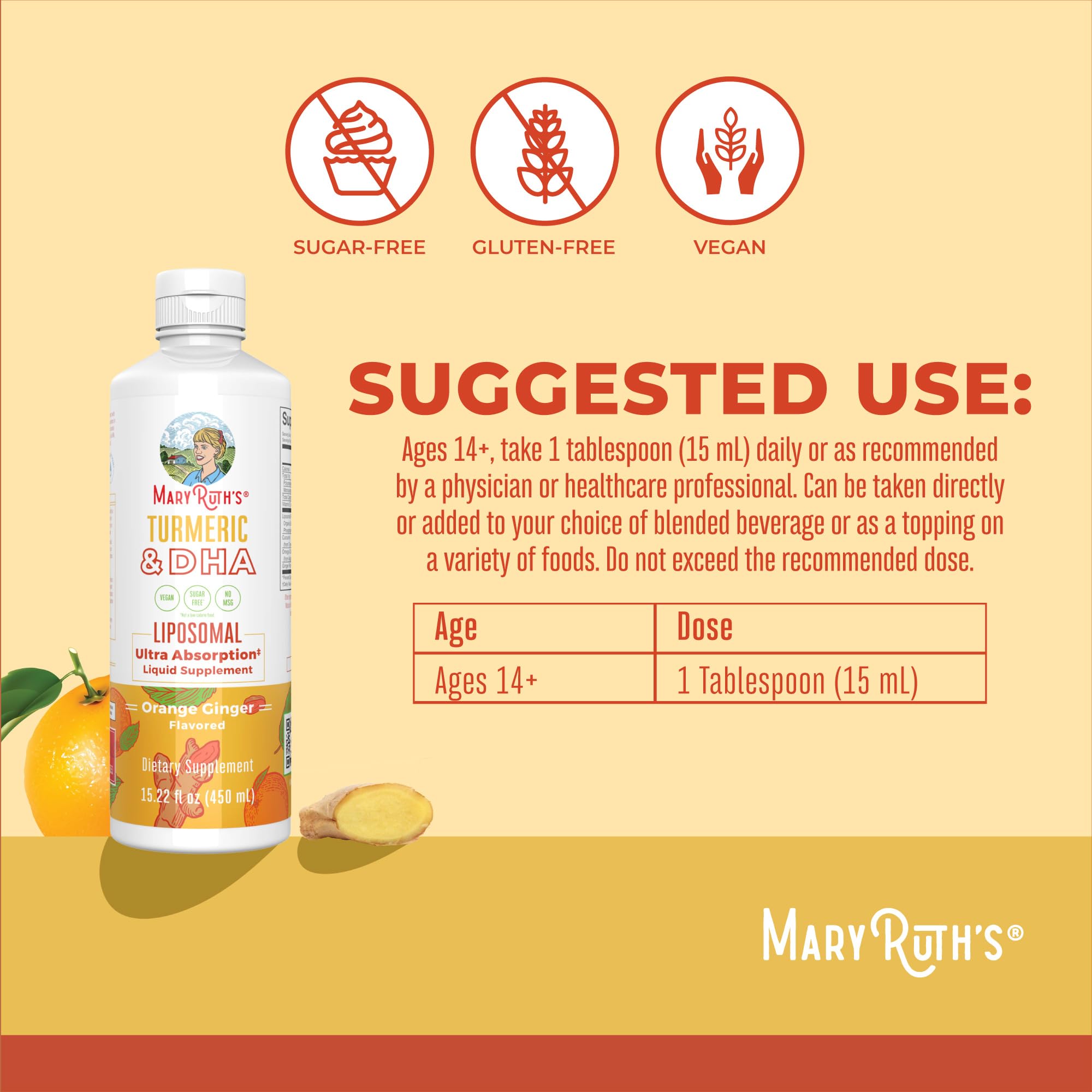 MaryRuth Organics turmeric-curcumin-ginger detail highlights vibrant color and aroma