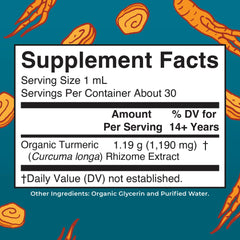 MaryRuth Organics turmeric liquid extract dropper dispensing precise dosing.
