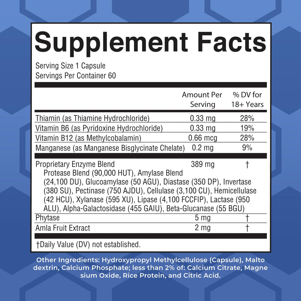 MaryRuth Organics Ultra Digestive Enzymes capsules pouring support premeal digestion.