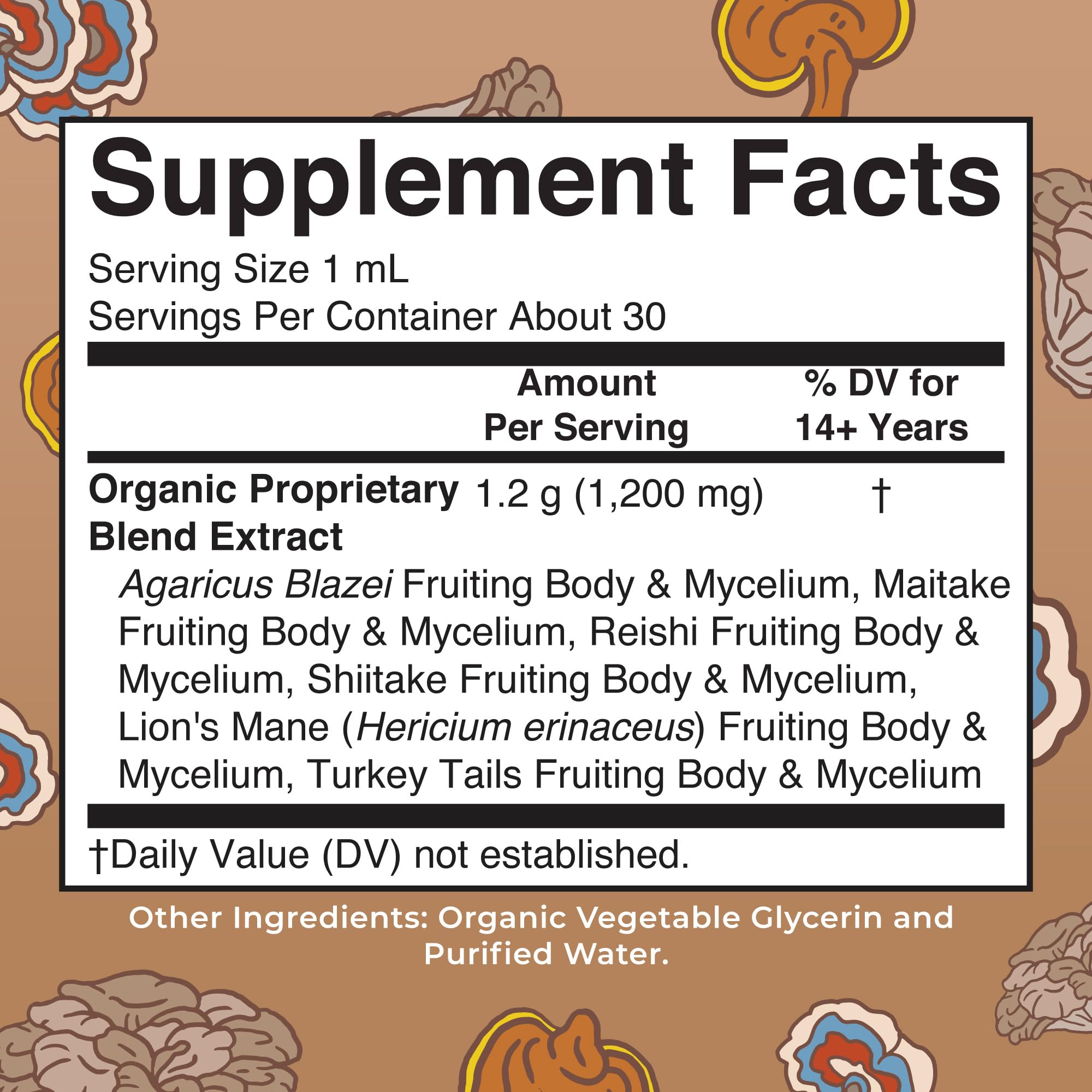 MaryRuth Organics Mushroom Complex drops pouring into water