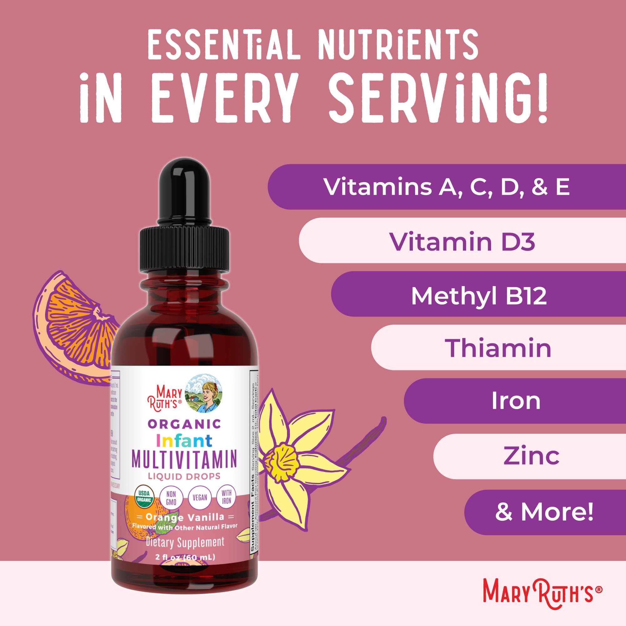 MaryRuth Organics USDA Organic certification highlights clean ingredients.