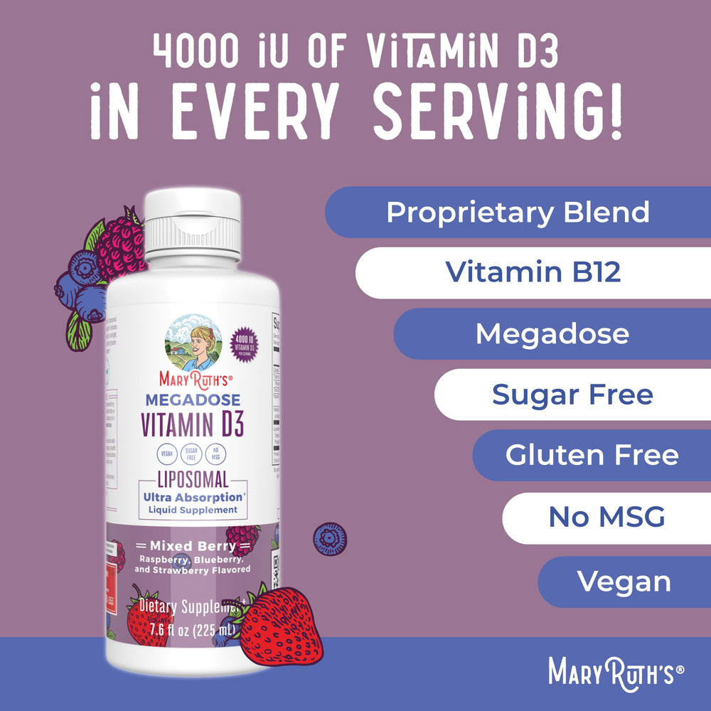 MaryRuth Organics vegan D3 with B12 for energy support