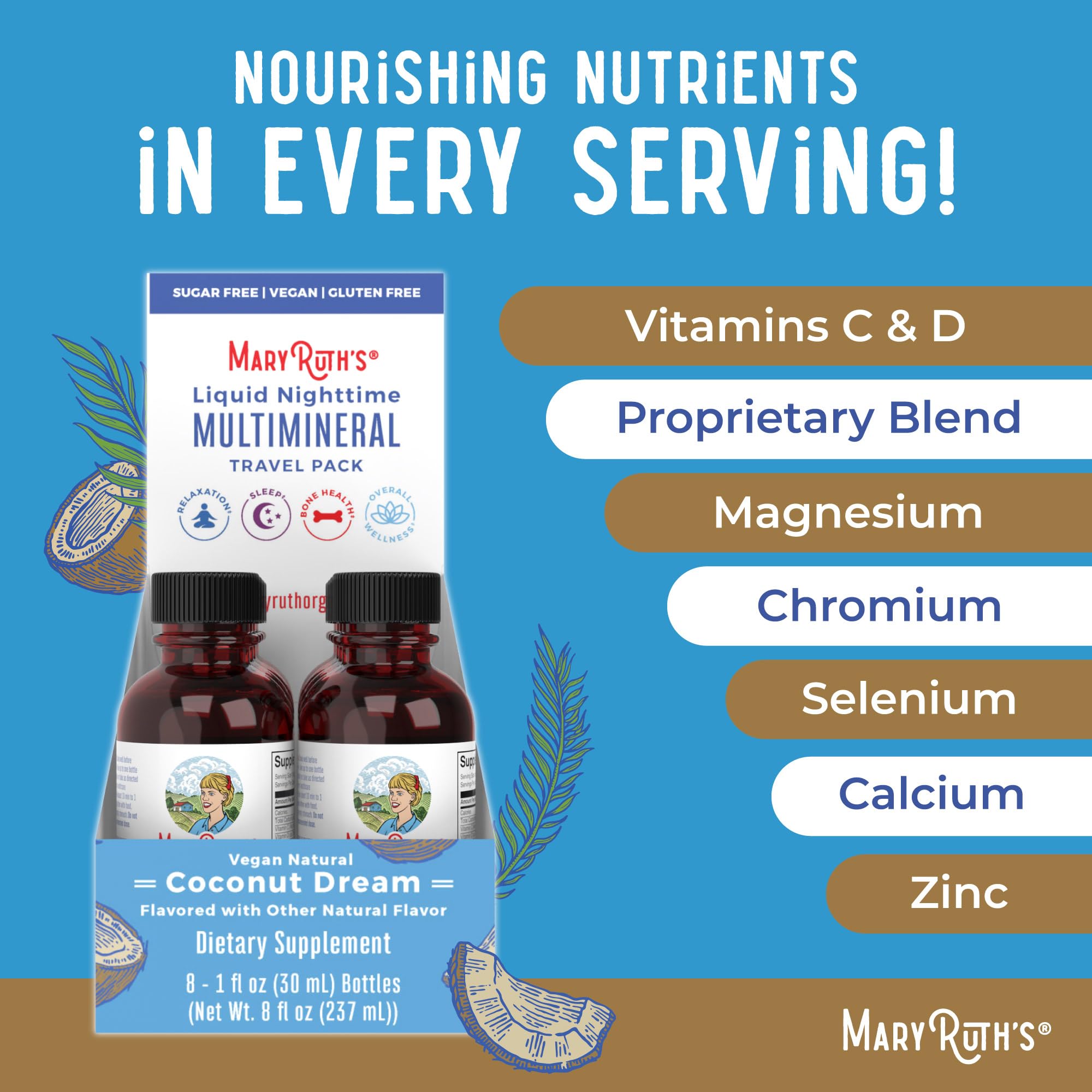 MaryRuth Organics vegan non-GMO dairy-free gluten-free icons on package