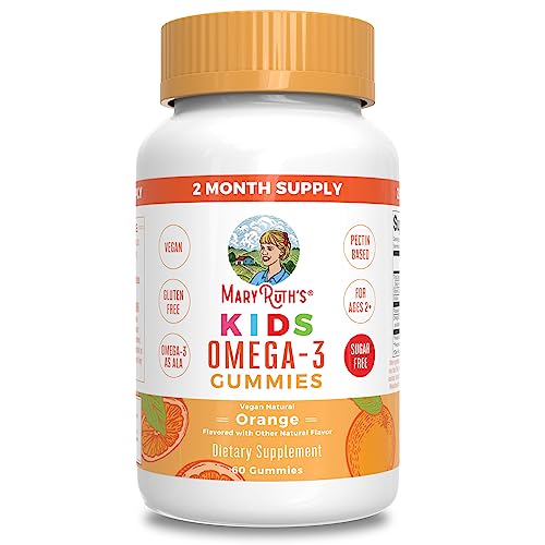 MaryRuth Organics Kids Omega-3 Gummies alongside daily vitamins in a kid's routine.