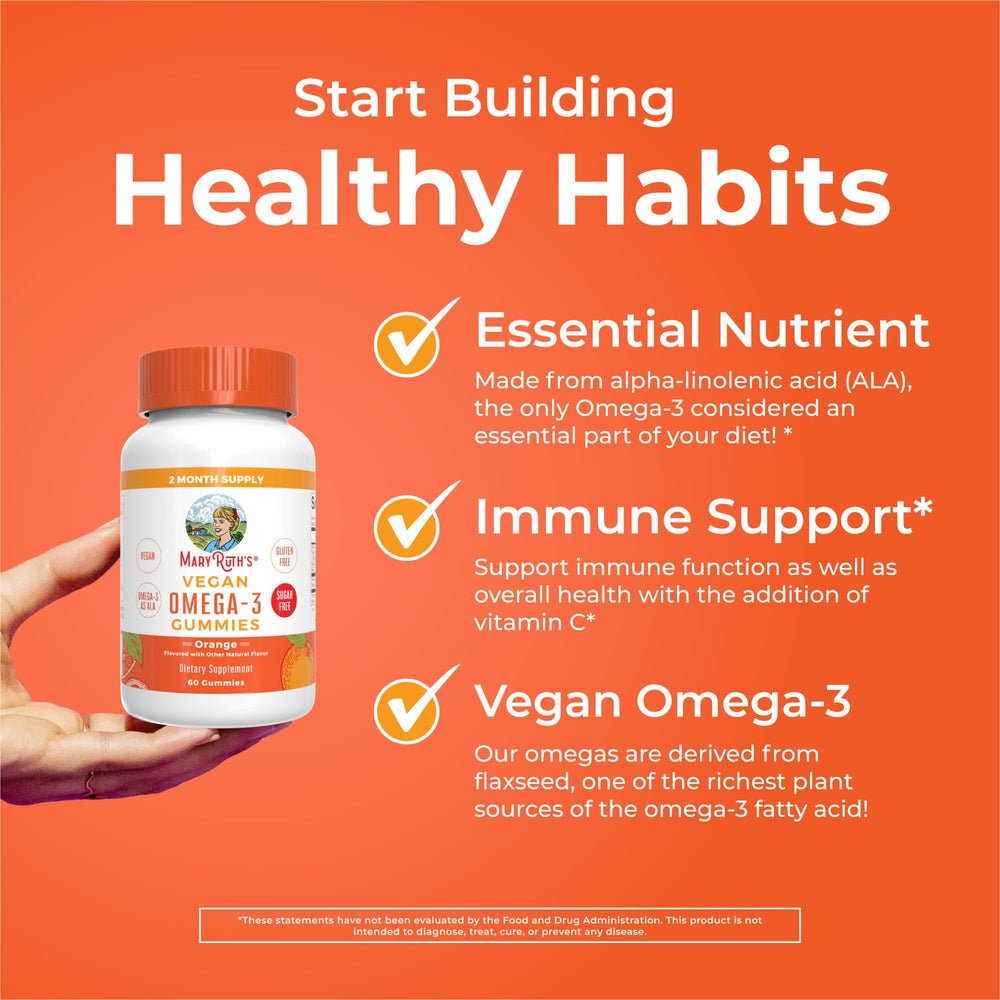 MaryRuth Organics vegan gummies on shelf emphasize dairy-free, gluten-free and sugar-free options.