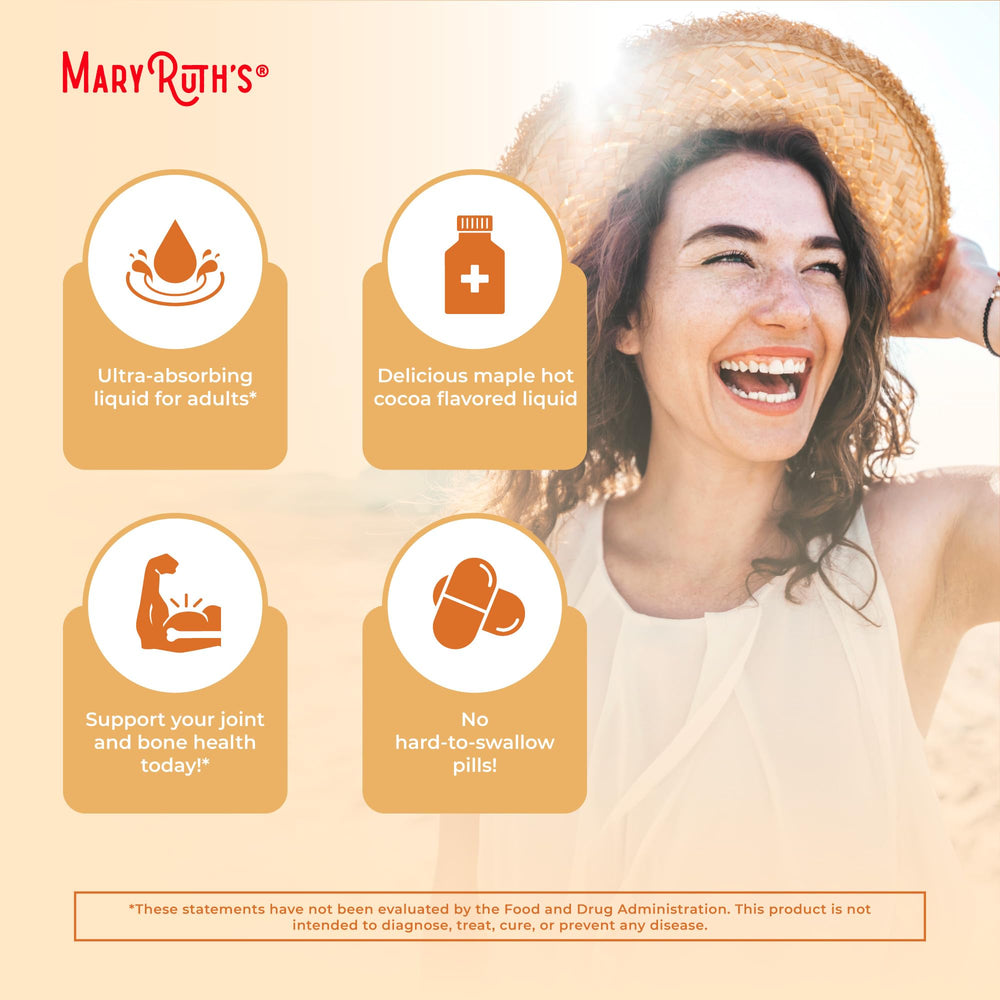 Vegan, sugar-free label on MaryRuth Organics product for plant-based use.