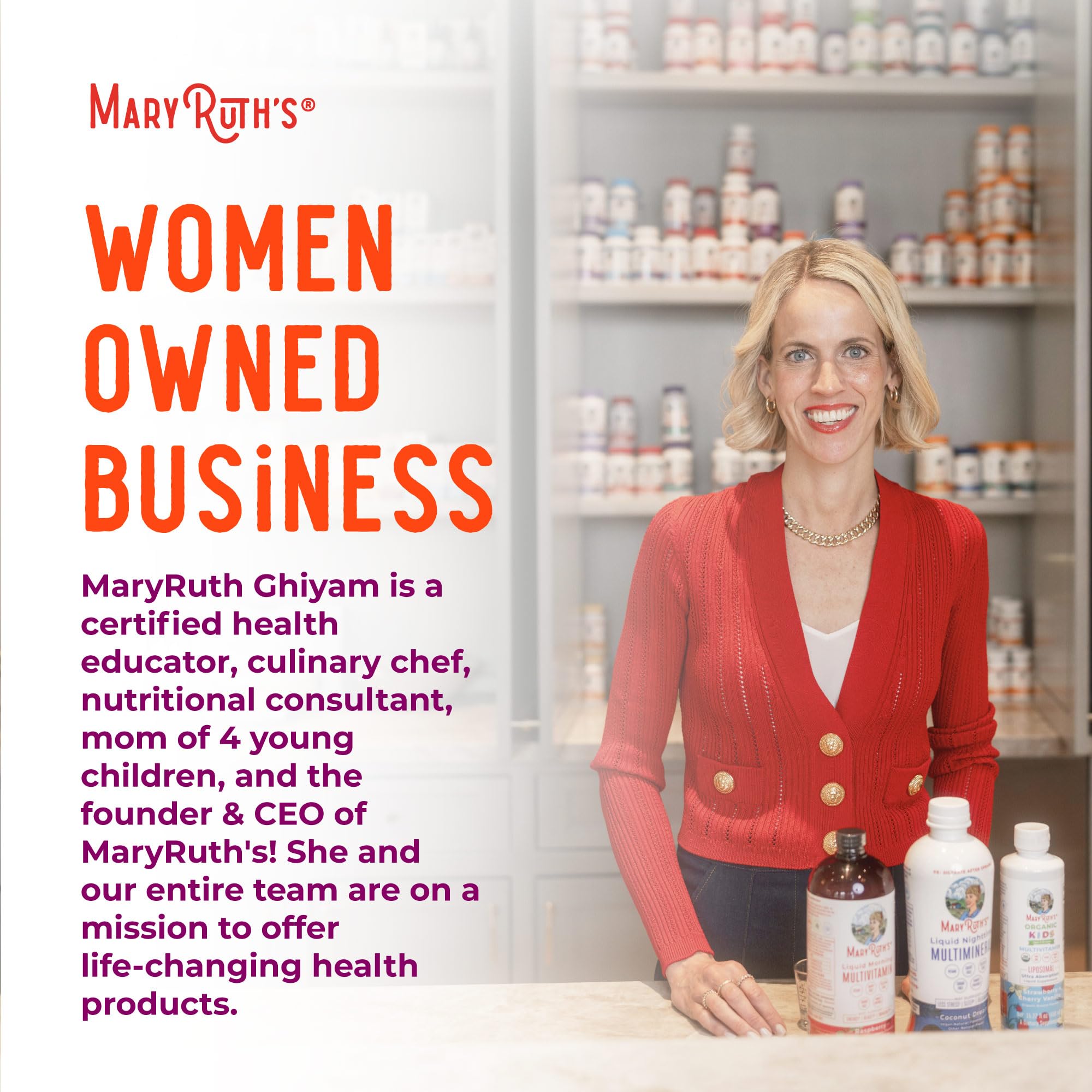 Front view of MaryRuth Organics Vitamin A bottle